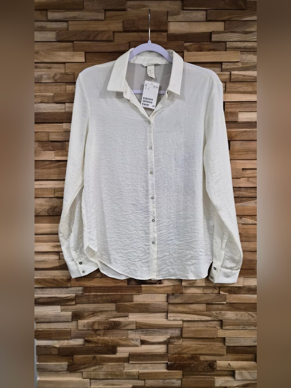 H&M shirt with button-up front and long sleeves - Size 10 - New With Tags